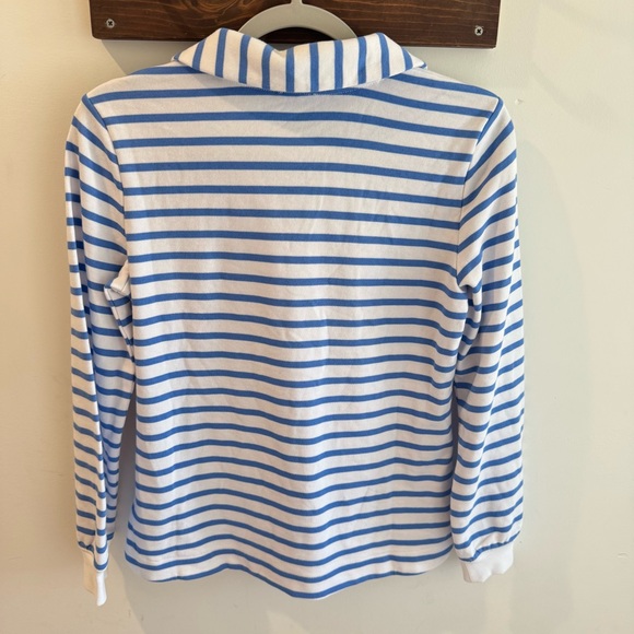 Talbots Petite Nautical Striped Collar Sweatshirt Small - Picture 5 of 6
